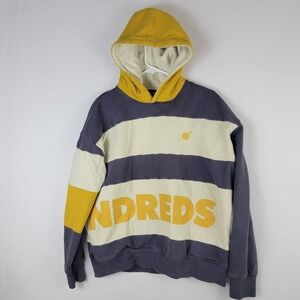 The Hundreds Pullover Hoodie Mens M Multicolor Stripe Cotton Blend Pockets Urban